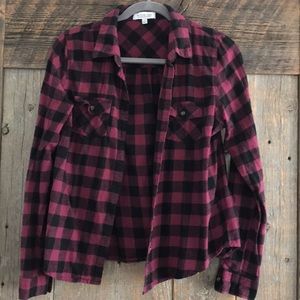 Maroon flannel button up L
